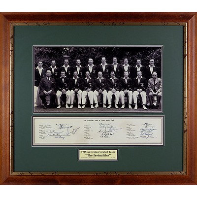 1948 Australian Cricket Team 'The Invincibles'  Limited Edition Reproduction Print