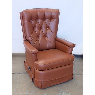 Jasper Tan Vinyl Recliner-Rocker Chair