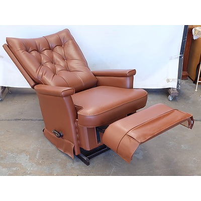 Jasper Tan Vinyl Recliner-Rocker Chair
