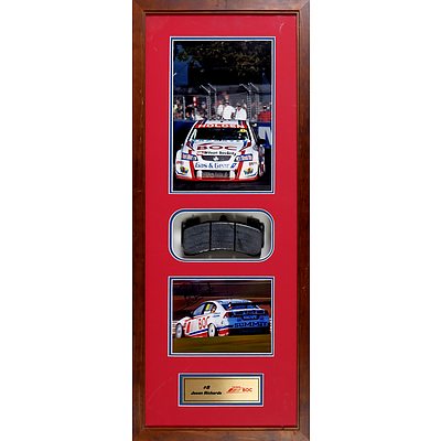 #8 Jason Richards 2009 Framed Signed Photo with Race Used Brake Pad