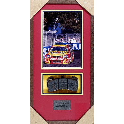#14 Cameron McConville Framed Signed Photo with Race Used Brake Pad