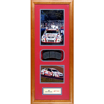 #9 Jason Richards 2009 Framed Signed Photo with Race Brake Pad