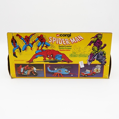 Corgi Spiderman Spidercopter, Spider Buggy, Spider Bike Set