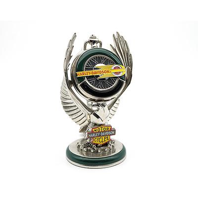 Harley Davidson Franklin Mint Pocket Watch With Stand and Pouch