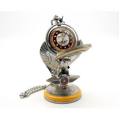 Harley Davidson Franklin Mint Fat Boy Pocket Watch With Stand