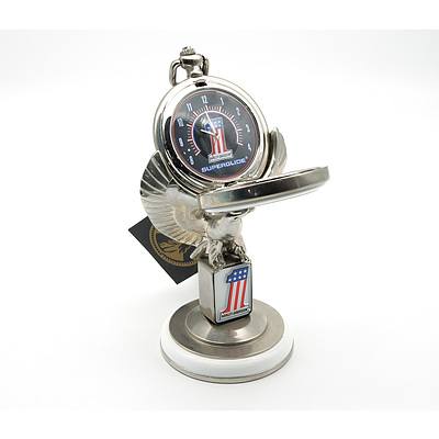 Harley Davidson Franklin Mint Superglide Pocket Watch With Stand