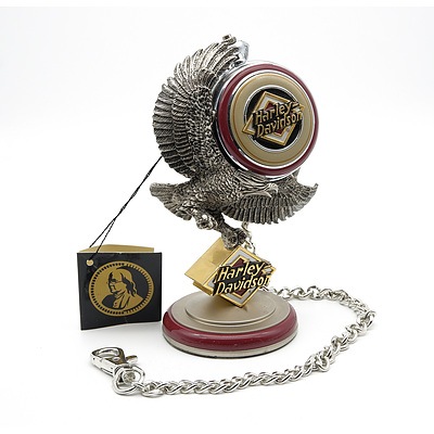 Harley Davidson Franklin Mint Electra Glide Pocket Watch With Stand and Pouch