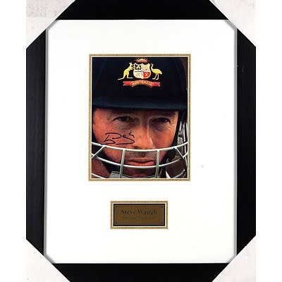 Signed and Framed Steve Waugh Photograph