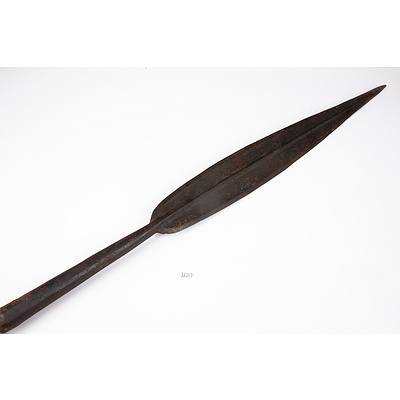 Tribal Spear with Bamboo Shaft and Beaten Metal Point - Welayta People, Ethiopia