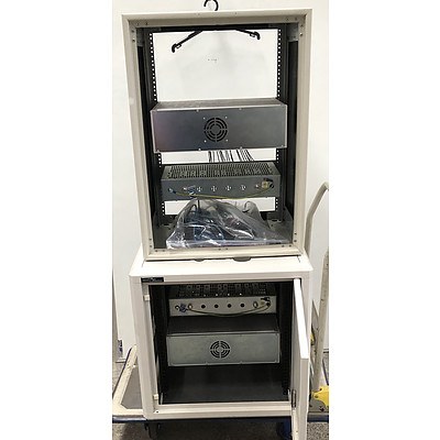 GSM Gateway Appliances in Media Cabinets - Lot of Two