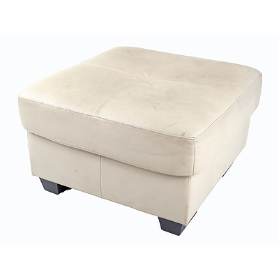 Vinyl Faux Leather Ottoman