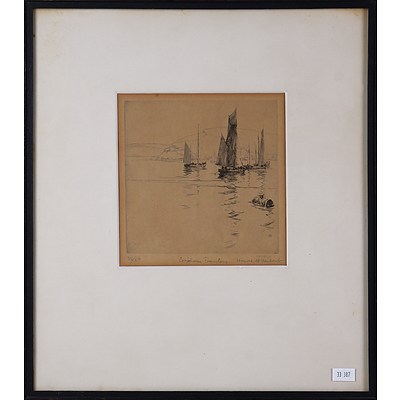 Harold Herbert (1892-1945), Brixham Trawlers, Etching