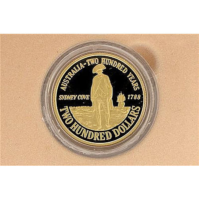 SEALED 1988 Australia 22ct Gold Two Hundred Dollar Proof Coin