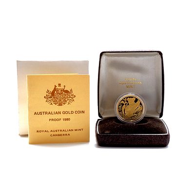 1980 22ct Gold Koala Two Hundred Dollar Proof Coin, Including Original Box
