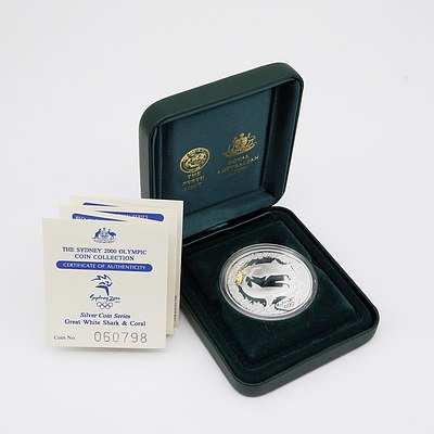 The Sydney 2000 Olympic Coin Collection, Silver Great White Shark and Coral, No 060798