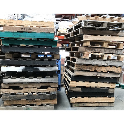 Large Lot Of Wooden Pallets -Approximately 60