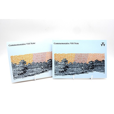 Two 1988 Australian Bicentennial Commemorative $10 Note, AA16069218 and AA03089417