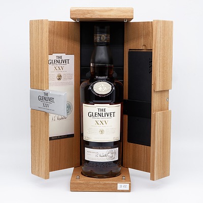 Boxed Glenlivet Single Malt Scotch Whisky, 25yrs, 700ml