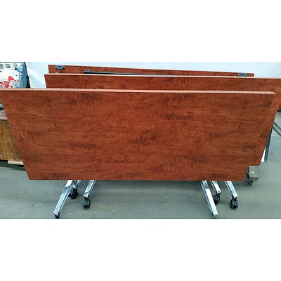 Flip Top Office Desks - Lot of Three