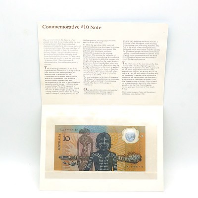 1988 Australian Bicentennial Commemorative $10 Note, AA09002412