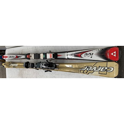 Set Of Volk And Fischer Skis- Lot Of Two