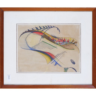 In the Style of Robert Klippel and Wassily Kandinsky, Untitled Abstract Composition, Black Ink and Watercolour