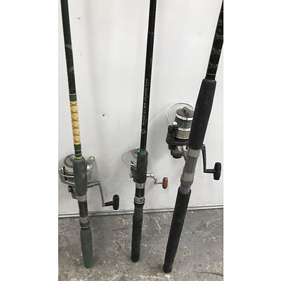 Three Fishing Rods with Reels (3)