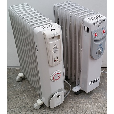 Heller 1500 Watt Column Oil Heater and Delonghi 2400 Watt Column Oil Heater