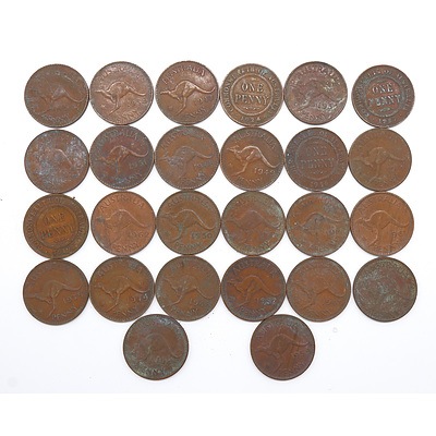 Group of Australian Pennies