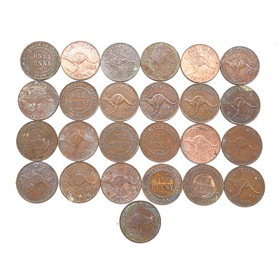 Group of Australian Pennies