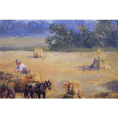 J. M. Wray (Early 20th Century), Wooloomanata Station, Oil on Canvas, 45 x 75 cm