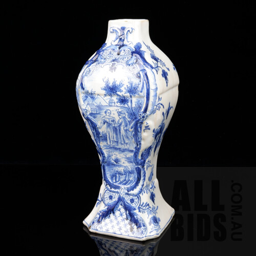 18th Century Dutch Delft Vase Signed IVK