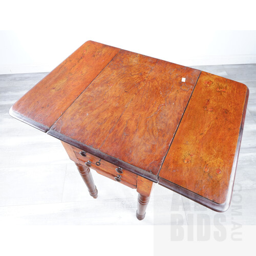 Rare Colonial New Zealand Burr Totara Work table, Mid 19th Century