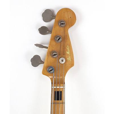 Pro-Martin Sunburst Jazz Bass Guitar with Hardcase