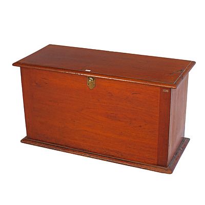Antique Australian Cedar Desktop Stationery Cabinet with Drop Front and Divided Interior