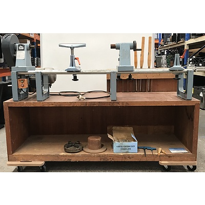 Elu Wood Turning Lathe On Custom Cabinet