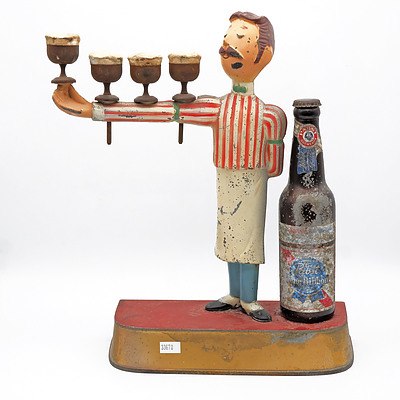 1950s Pabst Blue Ribbon Beer Painted Cast Metal Bar Advertising Figure