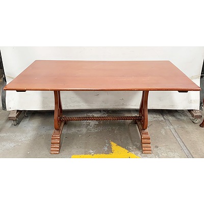 Antique Style Mahogany Dining Table with Four Matching Chairs