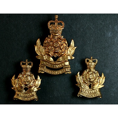 Australian Intelligence Corps Brass Cap Badge and Collar Badges