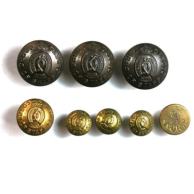 A Selection of Kings Crown Royal Military College Brass Buttons