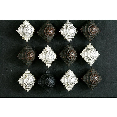 12 Officers Pips - 6 Brass, 6 White Metal