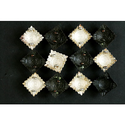 12 Officers Pips - 6 Brass, 6 White Metal