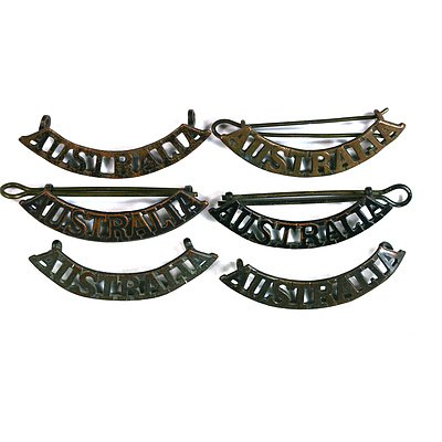 6x WW2 Australia Shoulder Titles