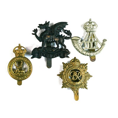 4x British Regiment Cap Badges