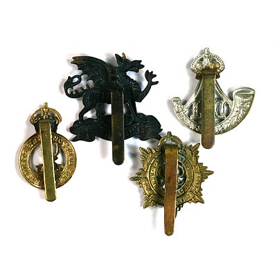 4x British Regiment Cap Badges