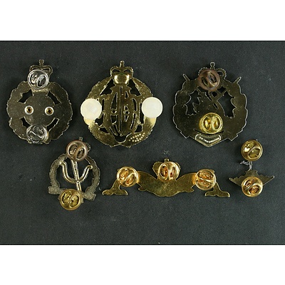 6 Australian Military Badges Incl Army Navy RAAF