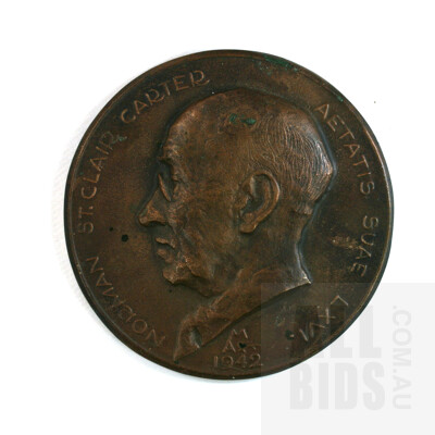1942 Portrait Plaque of Norman St. Clair Carter by Andor M?sz?ros