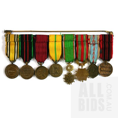 French Foreign Legion Miniature WW2 Medal Group - 8 Medals