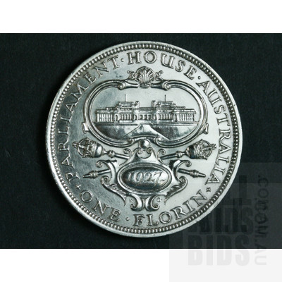 1927 Australian Florin Silver Coin - Opening of Canberra Parliament