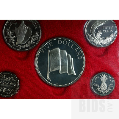 1974 Commonwealth of the Bahamas Proof Coin Set Incl Silver 50c to $5